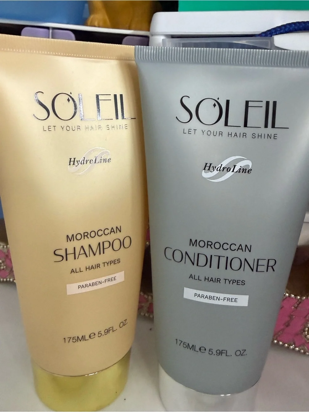 Soleil Moroccan Shampoo & Conditioner Set - Cream & Gray